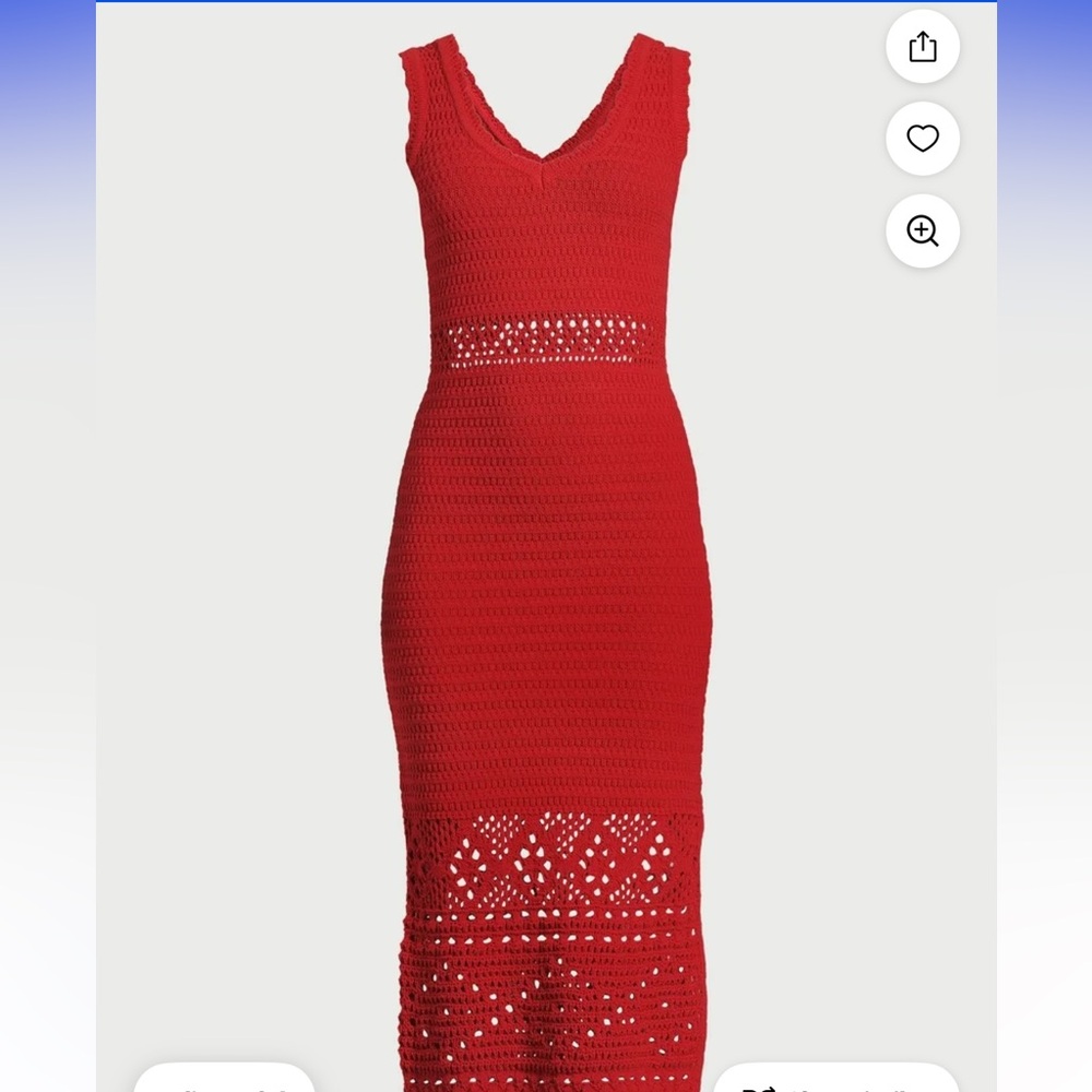 Sofia by Sofia Vergara Red Crochet XL Midi Dress